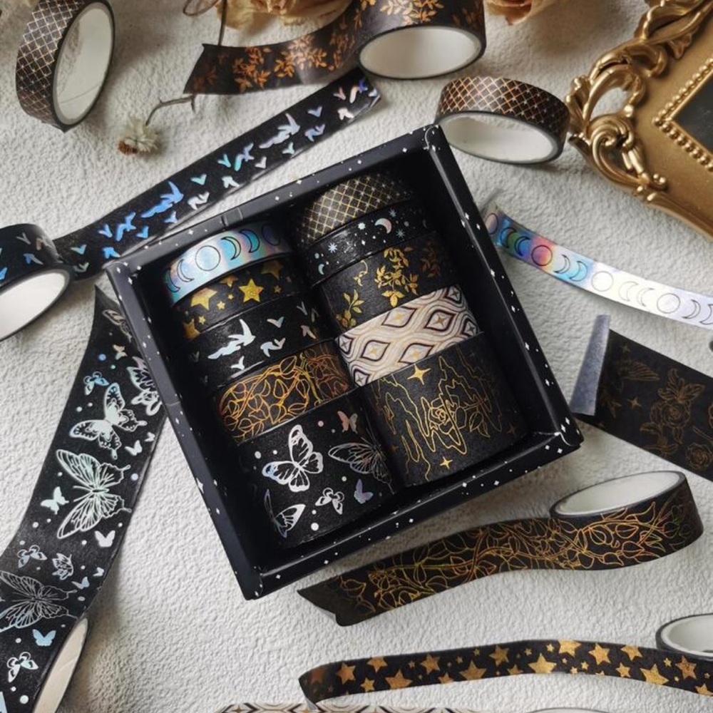 Luxurious Black and Gold Washi Tape Collection